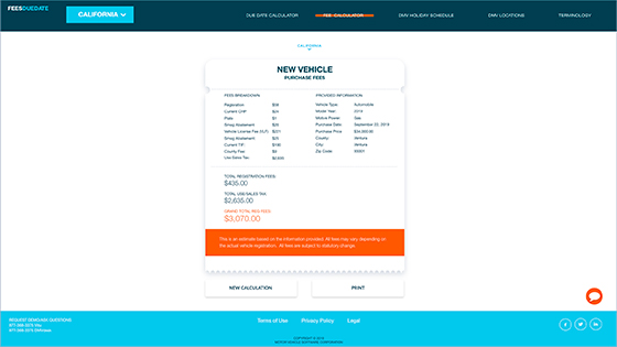 Feesduedate Vehicle Fees Calculator