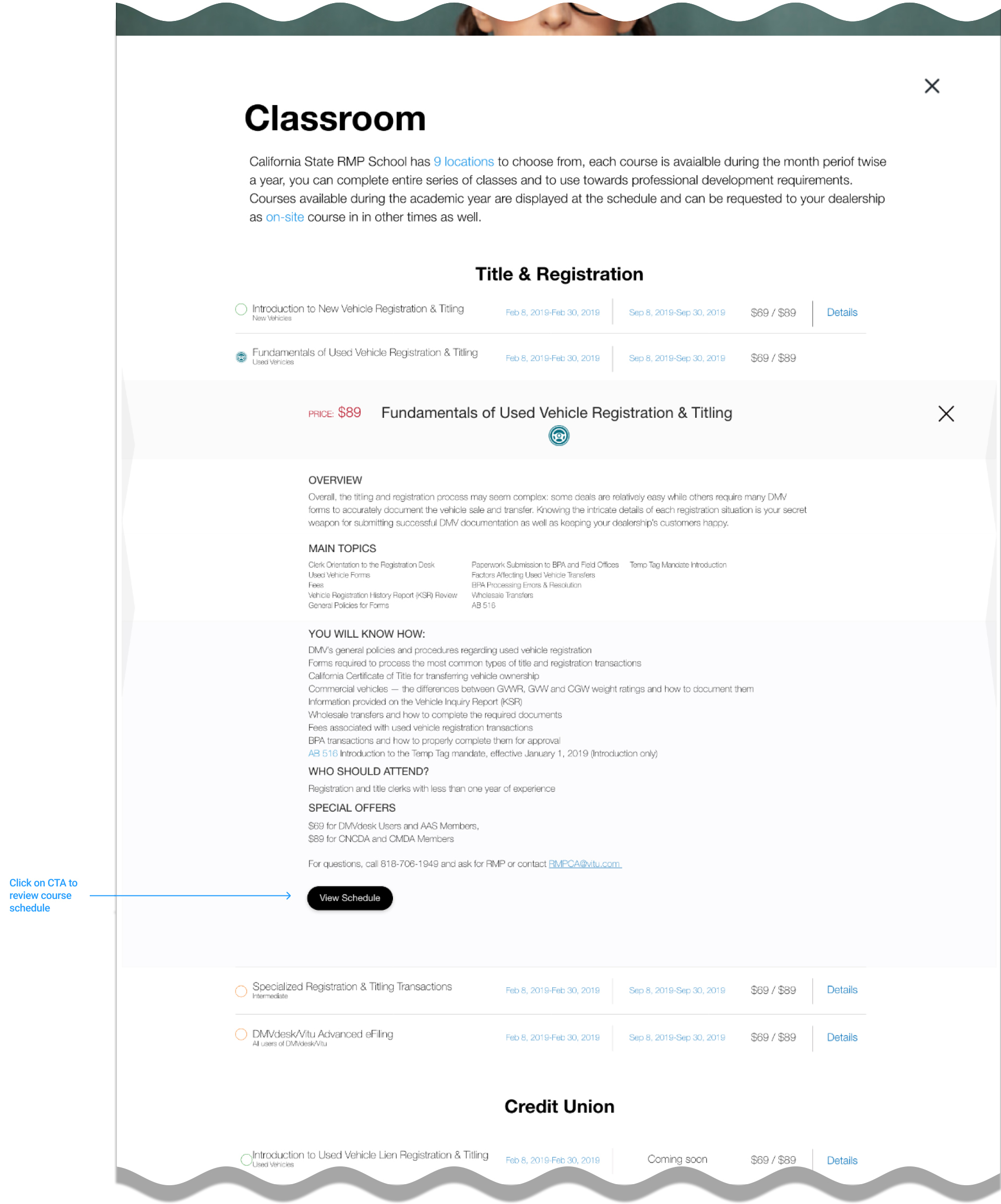 Class Registration. Step 3.