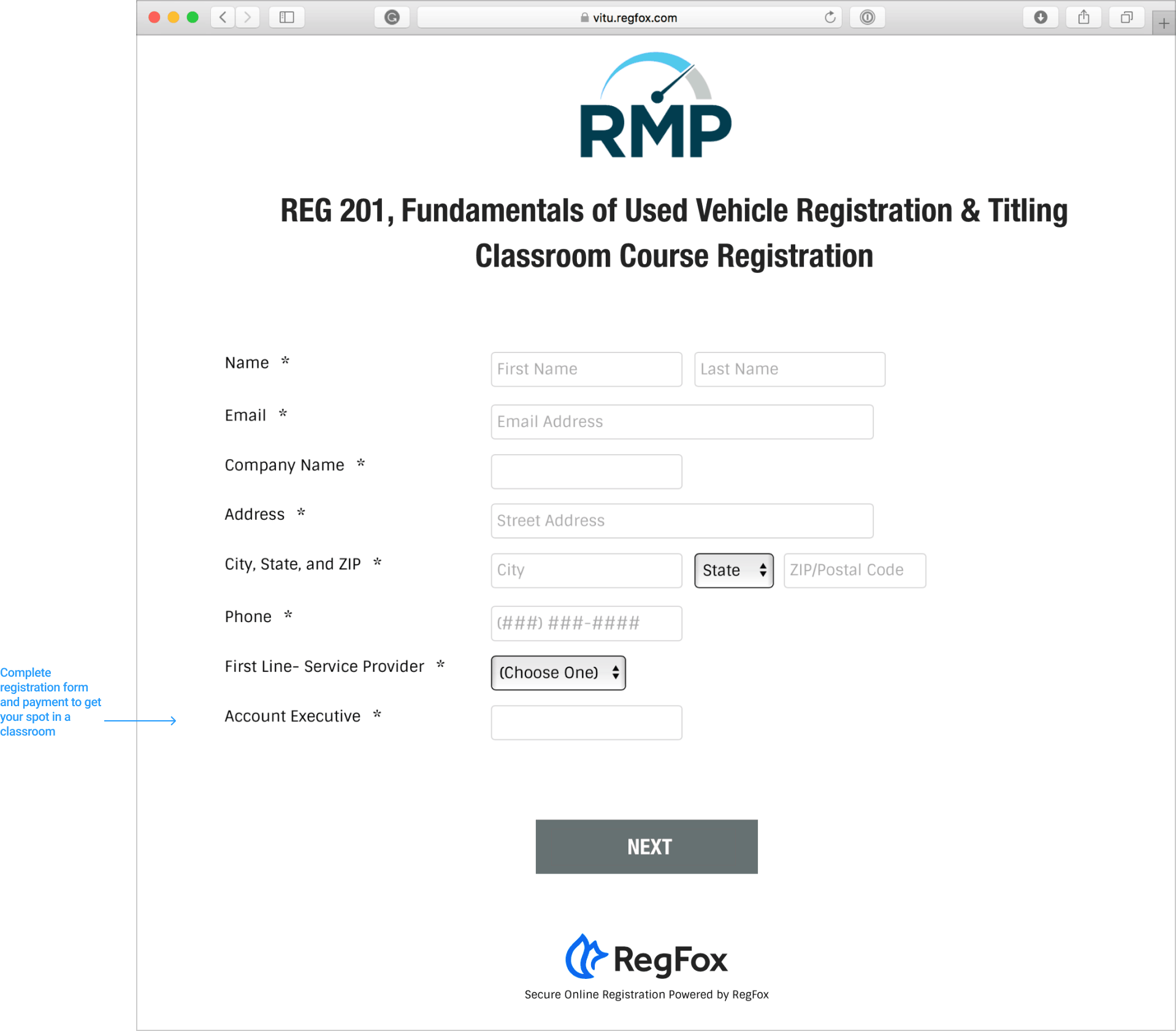 Class Registration. Step 5.